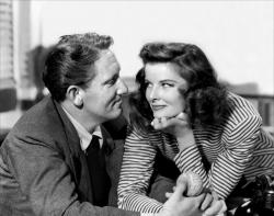 Spencer Tracy and Katharine Hepburn in Woman of the Year. Spencer Tracy and Katharine Hepburn in Woman of the Year.