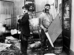 Charlie Chaplin and Charles Inslee in Work