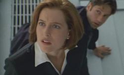 Gillian Anderson and David Duchovney in The X-Files: Fight the Future. Gillian Anderson and David Duchovney in The X-Files: Fight the Future.