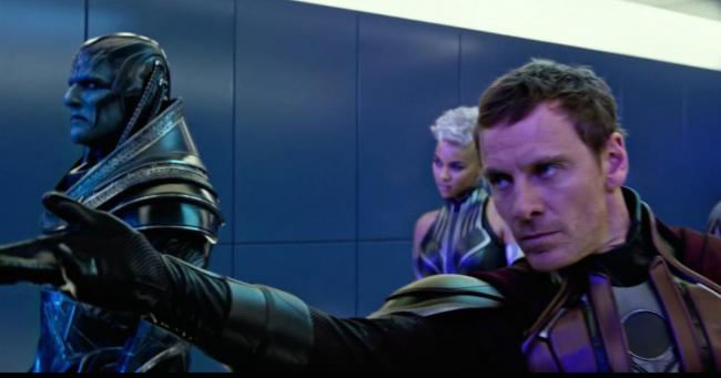 Oscar Isaac, Alexandra Shipp and Michael Fassbender in X-Men: Apocalypse