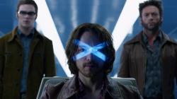 Nicholas Hoult, James McAvoy and Hugh Jackman in X-Men: Days of Future Past.