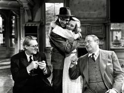 Lionel Barrymore, James Stewart, Jean Arthur, and Edward Arnold in You Can't Take It with You.